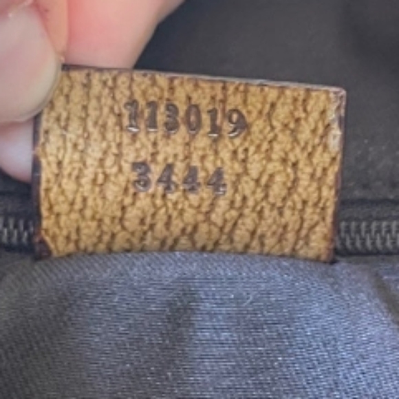 EUC Authentic Gucci Medium Monogram Tote Canvas Leather Tan Brown - Picture 4 of 13